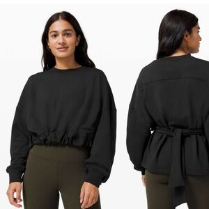Lululemon Bound to Bliss pullover sweater shirt XS/S cropped wrap black